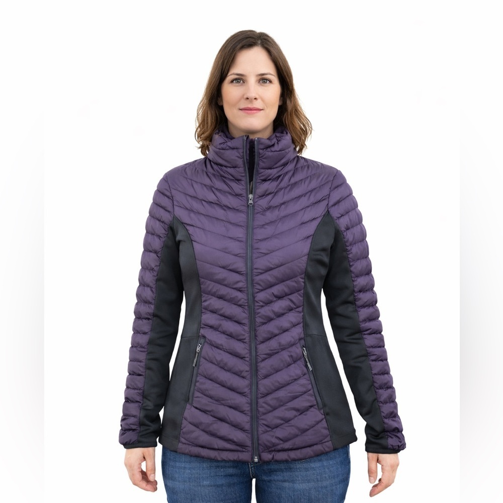 32 Degrees Women's Purple and Black Puffer Jacket Size Medium